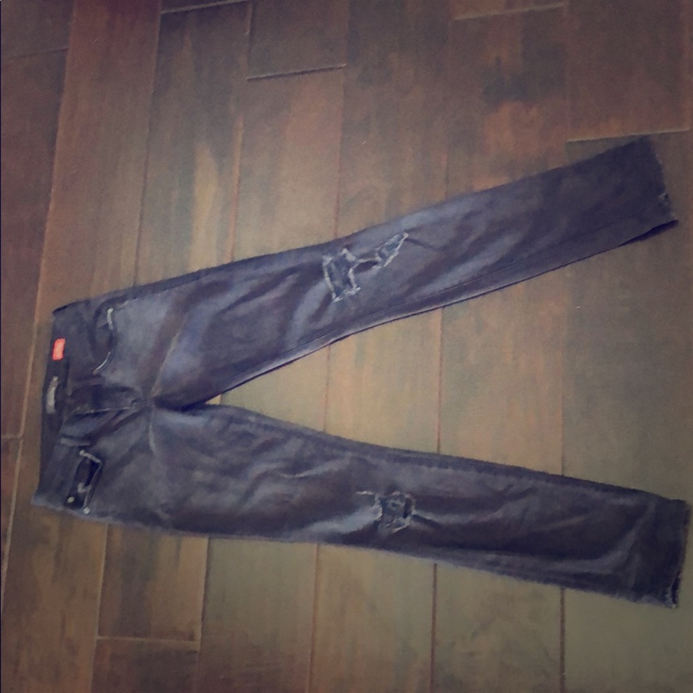 Boutique Level 99 black distressed jeans
